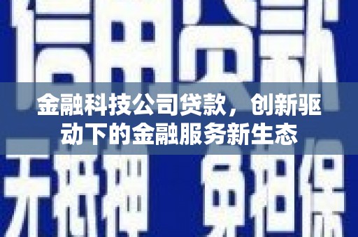 岢岚金融科技公司贷款，创新驱动下的金融服务新生态