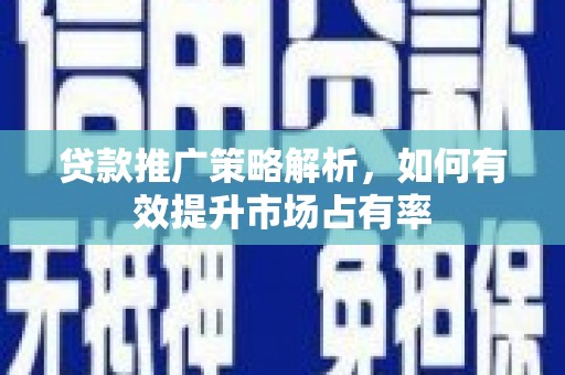 岢岚贷款推广策略解析，如何有效提升市场占有率