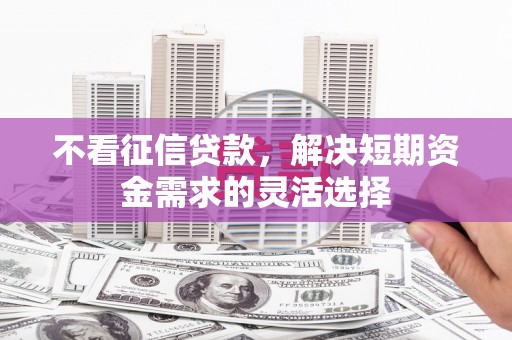 岢岚不看征信贷款，解决短期资金需求的灵活选择
