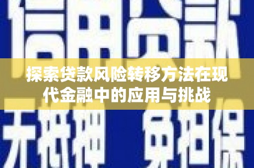 岢岚探索贷款风险转移方法在现代金融中的应用与挑战