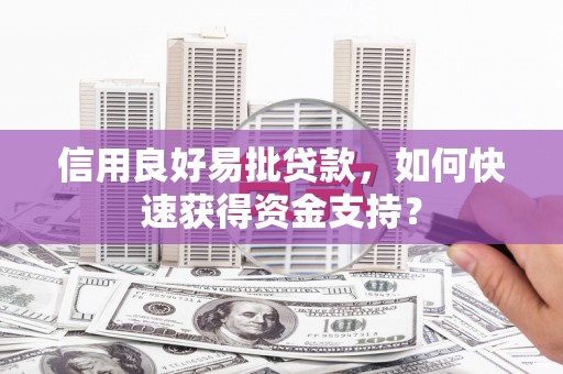 岢岚信用良好易批贷款，如何快速获得资金支持？