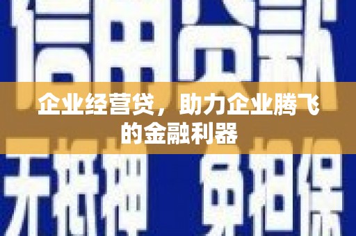岢岚企业经营贷，助力企业腾飞的金融利器
