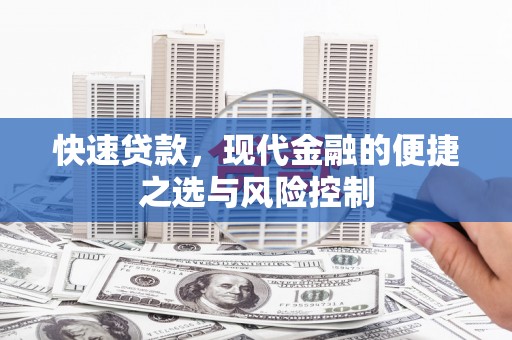 岢岚快速贷款，现代金融的便捷之选与风险控制