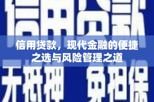 岢岚信用贷款，现代金融的便捷之选与风险管理之道