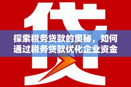岢岚探索税务贷款的奥秘，如何通过税务贷款优化企业资金流