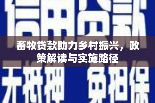 岢岚畜牧贷款助力乡村振兴，政策解读与实施路径