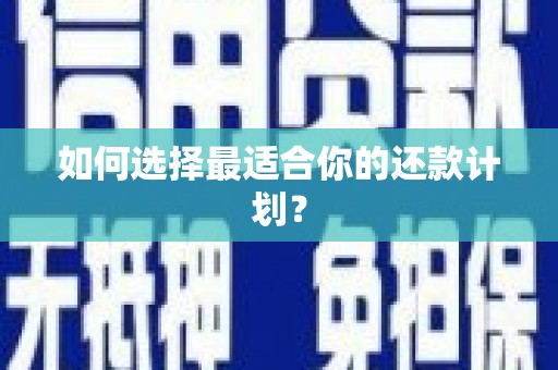 岢岚如何选择最适合你的还款计划？
