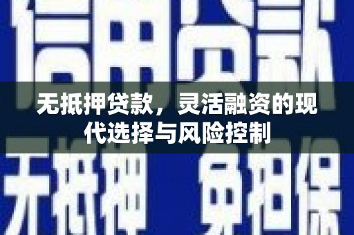 岢岚无抵押贷款，灵活融资的现代选择与风险控制