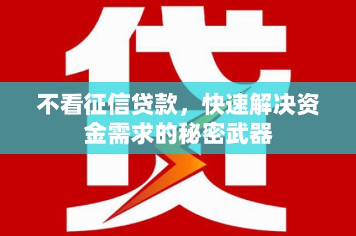岢岚不看征信贷款，快速解决资金需求的秘密武器