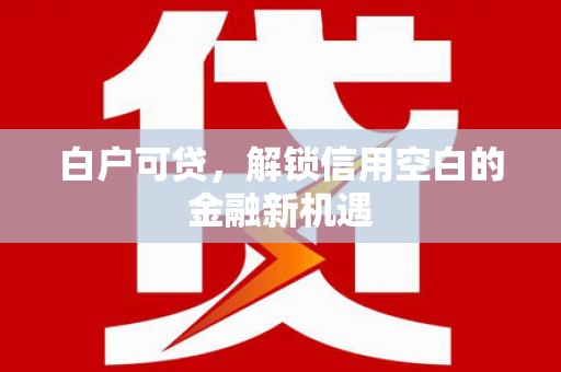 岢岚白户可贷，解锁信用空白的金融新机遇