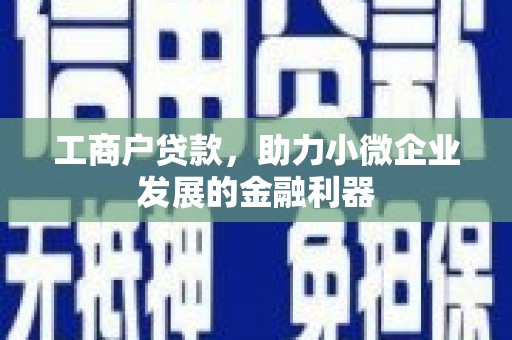 岢岚工商户贷款，助力小微企业发展的金融利器