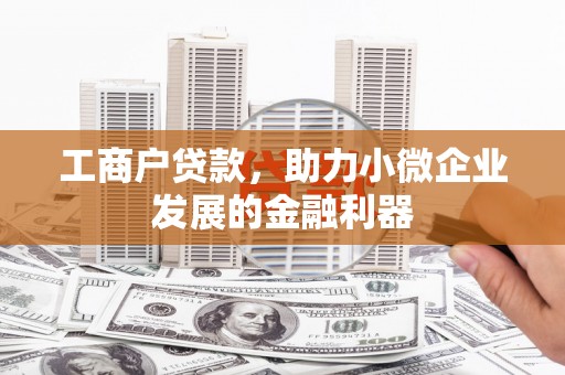 岢岚工商户贷款，助力小微企业发展的金融利器