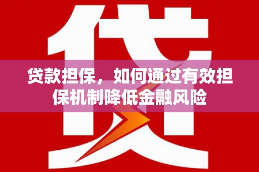 岢岚贷款担保，如何通过有效担保机制降低金融风险
