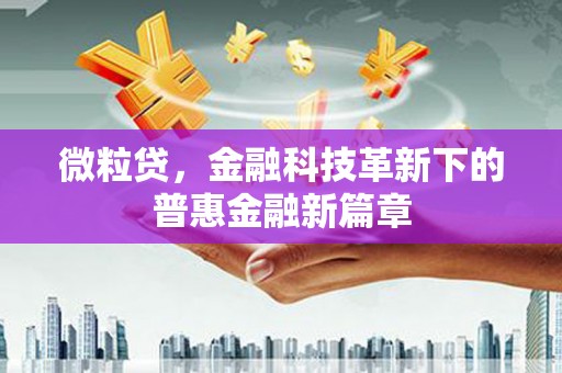 岢岚微粒贷，金融科技革新下的普惠金融新篇章