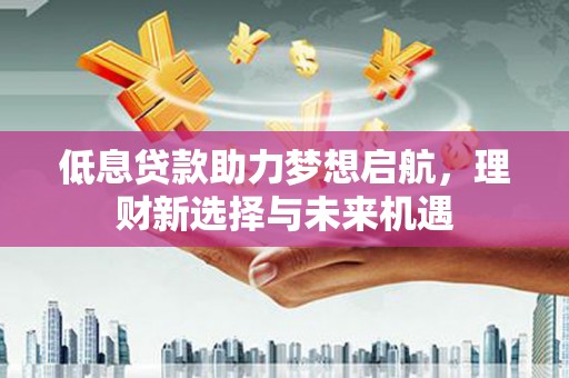 岢岚低息贷款助力梦想启航，理财新选择与未来机遇