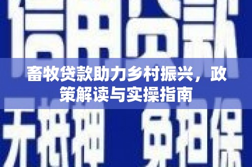 岢岚畜牧贷款助力乡村振兴，政策解读与实操指南